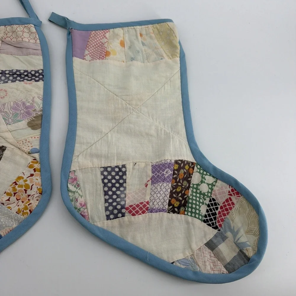 3 Handmade Christmas stocking Quilted Patchwork 13